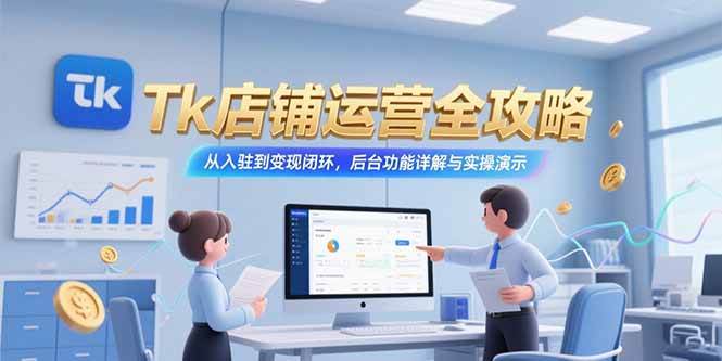 （15345期）Tk店铺运营全攻略，从入驻到变现闭环，后台功能详解与实操演示白米粥资源网-汇集全网副业资源白米粥资源网