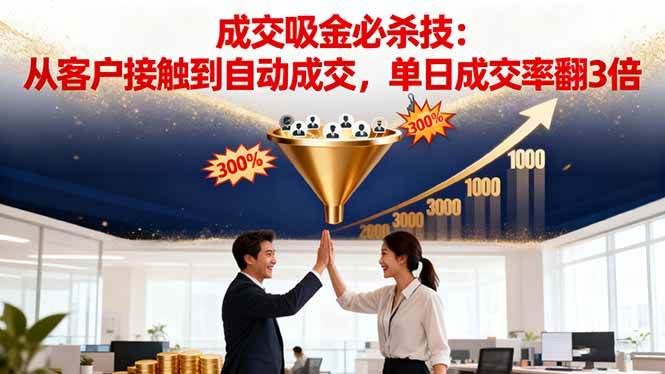 (16432期)吸金成交营销必杀技:从客户接触到自动成交,单日成交率翻3倍白米粥资源网-汇集全网副业资源白米粥资源网