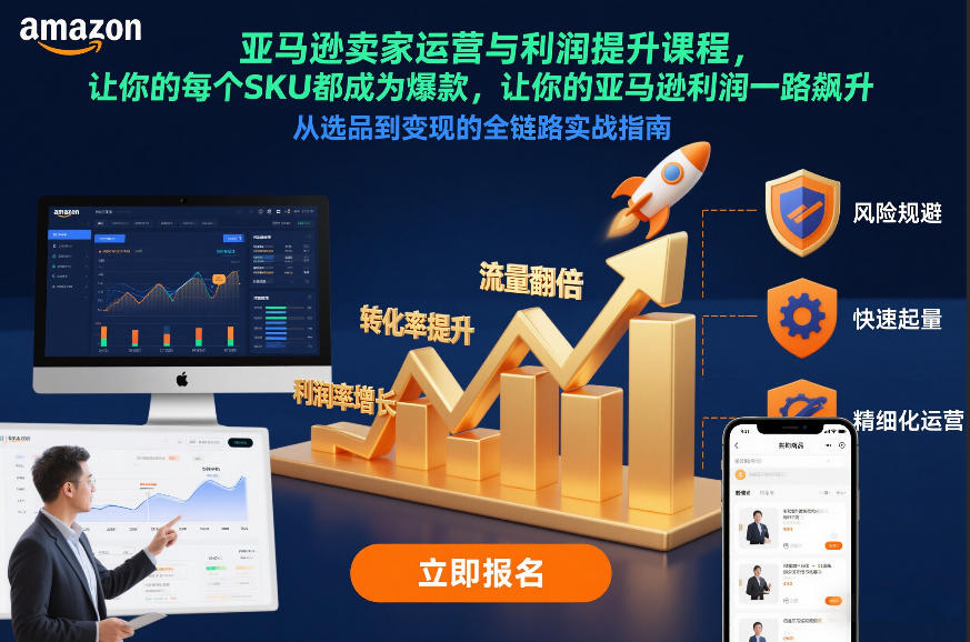 亚马逊卖家运营与利润提升课程，让你的每个SKU都成为爆款，让你的亚马逊利润一路飙升（更新12月）白米粥资源网-汇集全网副业资源白米粥资源网