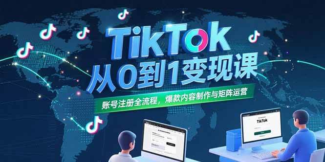 （15346期）TikTok从0到1变现课，账号注册全流程，爆款内容制作与矩阵运营白米粥资源网-汇集全网副业资源白米粥资源网