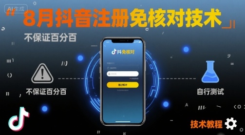8月抖音注册免核对技术，不保证百分百，自测白米粥资源网-汇集全网副业资源白米粥资源网
