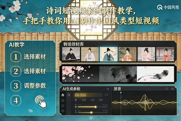 古诗词短视频案例制作教学，手把手教你用AI制作中国风类型短视频白米粥资源网-汇集全网副业资源白米粥资源网