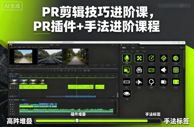 PR剪辑技巧进阶课,PR插件+手法进阶课程白米粥资源网-汇集全网副业资源白米粥资源网
