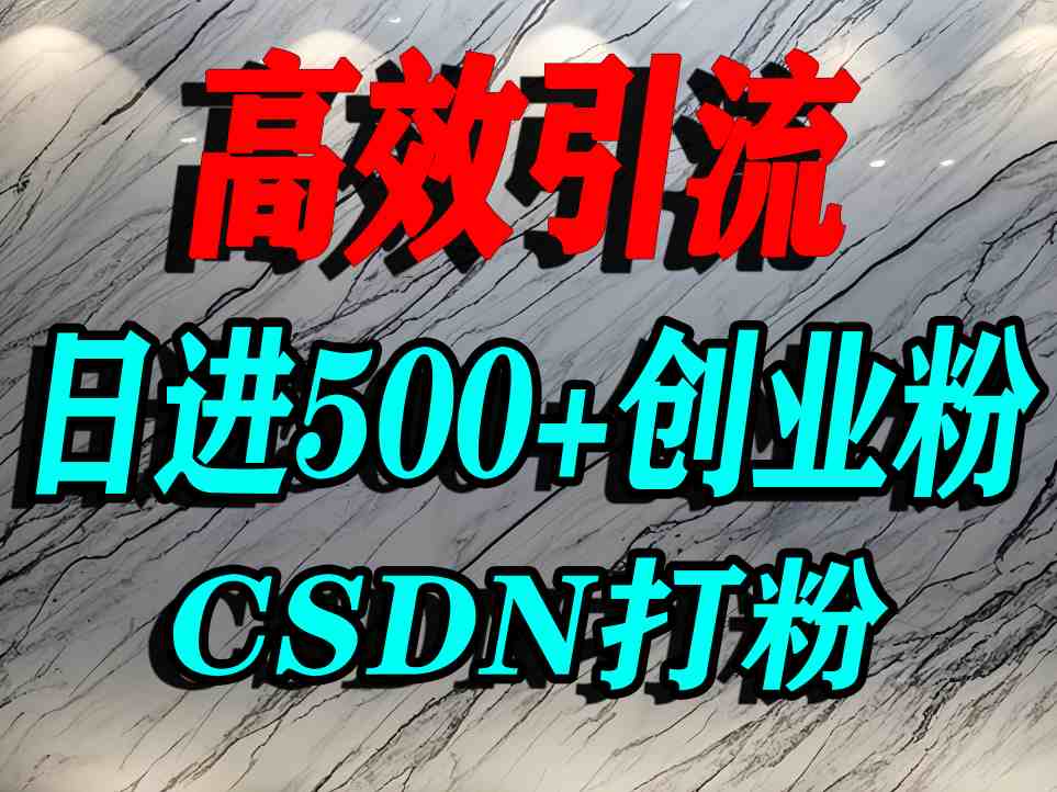 怎么打创业粉？CSDN又一个你不知道的打粉引流神秘平台，单人日引500+精准流量白米粥资源网-汇集全网副业资源白米粥资源网