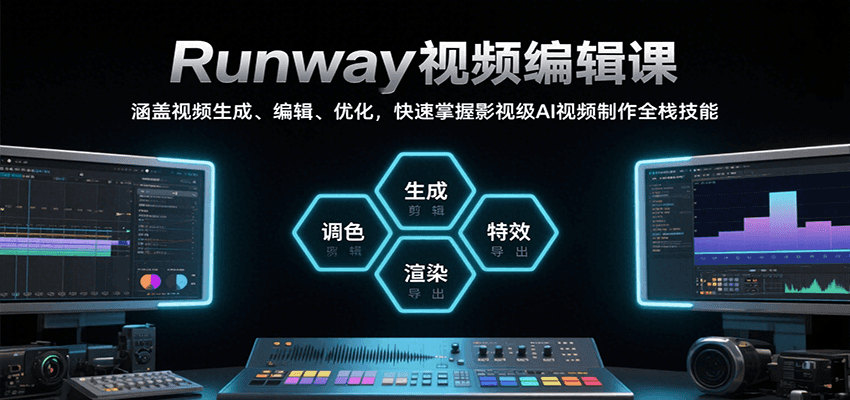 Runway视频编辑课，涵盖视频生成、编辑、优化，快速掌握影视级AI视频制作全栈技能白米粥资源网-汇集全网副业资源白米粥资源网