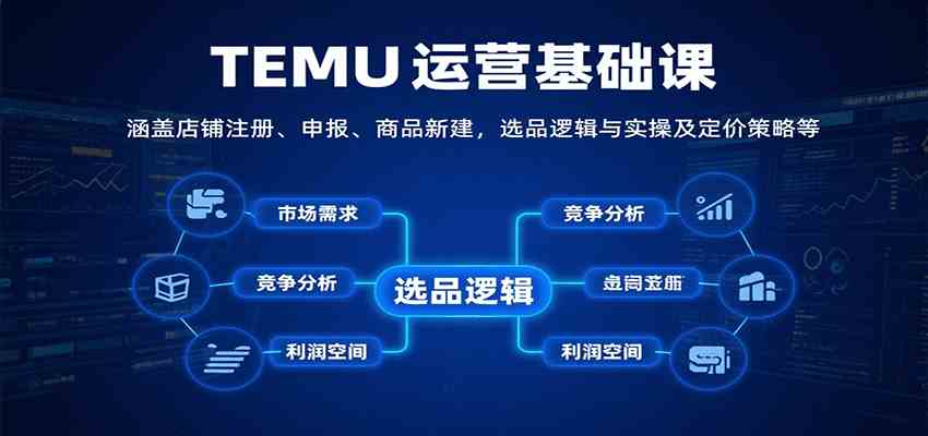TEMU运营基础课：涵盖店铺注册、申报、商品新建，选品逻辑与实操及定价策略等白米粥资源网-汇集全网副业资源白米粥资源网