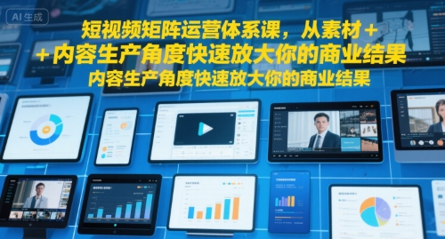 短视频矩阵运营体系课，从素材+内容生产角度快速放大你的商业结果白米粥资源网-汇集全网副业资源白米粥资源网