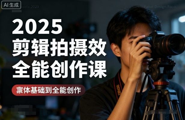 2025剪辑拍摄特效全能创作课，零基础到全能创作白米粥资源网-汇集全网副业资源白米粥资源网