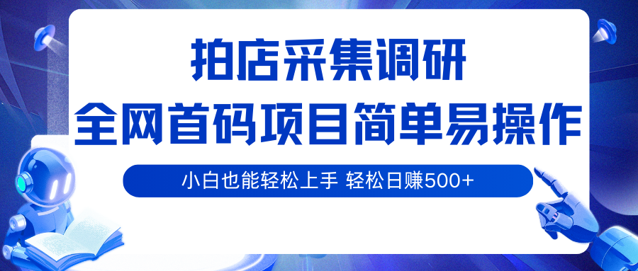 拍店采集调研，全网首码项目，简单易操作， 小白也能轻松上手，轻松日赚500+白米粥资源网-汇集全网副业资源白米粥资源网