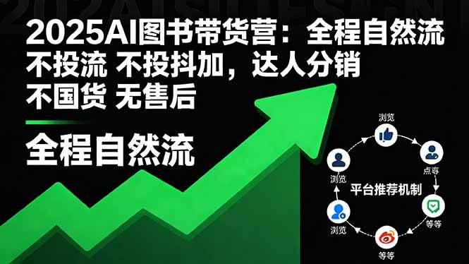 （16198期）2025AI图书带货营：全程自然流 不投流 不投抖加，达人分销 不国货 无售后白米粥资源网-汇集全网副业资源白米粥资源网