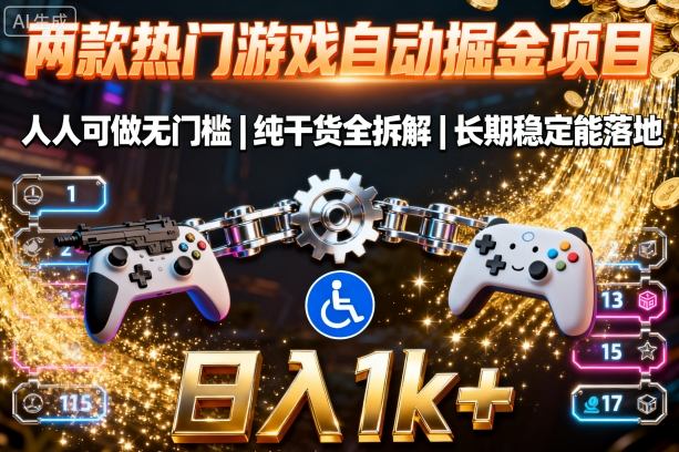 两款热门游戏自动掘金项目,人人可做无门槛,纯干货全拆解,长期稳定能落地,日入1k+【揭秘】白米粥资源网-汇集全网副业资源白米粥资源网