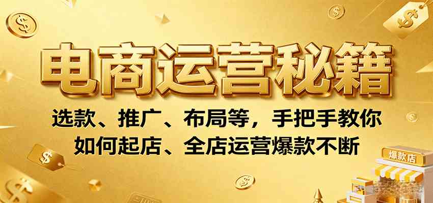 电商运营秘籍：选款、推广、布局等，手把手教你如何起店、全店运营爆款不断白米粥资源网-汇集全网副业资源白米粥资源网