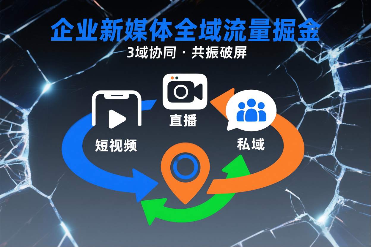 短视频全域商业模式，企业新媒体全域流量掘金，3域协同，共振破屏，短视频-直播-私域-地域白米粥资源网-汇集全网副业资源白米粥资源网