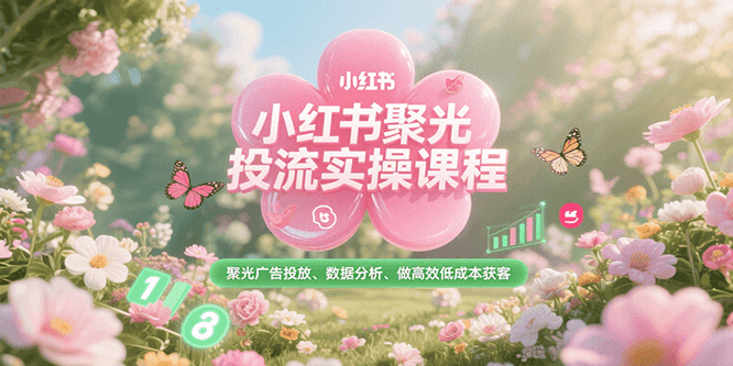 小红书聚光投流实操课程，聚光广告投放、数据分析、做高效低成本获客白米粥资源网-汇集全网副业资源白米粥资源网