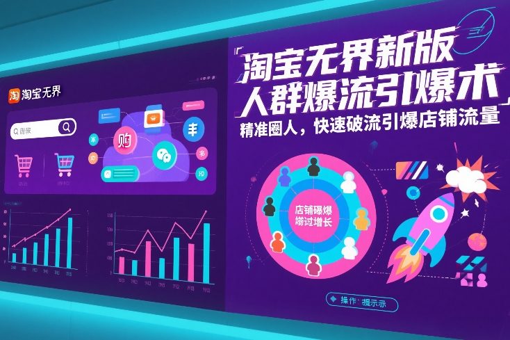 淘宝无界新版人群爆流引爆术，精准圈人，快速破流引爆店铺流量白米粥资源网-汇集全网副业资源白米粥资源网