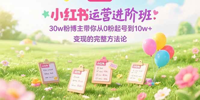 （15318期）小红书运营进阶班：30w粉博主带你从0粉起号到10w+变现的完整方法论白米粥资源网-汇集全网副业资源白米粥资源网
