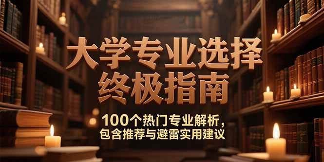 （15261期）付费文：大学专业选择终极指南,100个热门专业解析,包含推荐与避雷实用建议白米粥资源网-汇集全网副业资源白米粥资源网