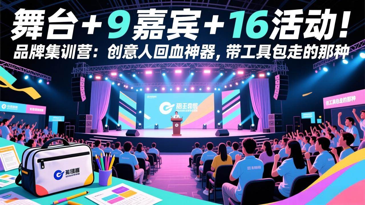 (17413期)舞台 + 9 嘉宾 + 16 活动!品牌集训营:创意人回血神器,带工具包走的那种白米粥资源网-汇集全网副业资源白米粥资源网