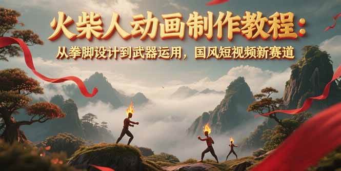 图片[1]白米粥资源网-汇集全网副业资源（15171期）火柴人动画制作教程：从拳脚设计到武器运用，国风短视频新赛道白米粥资源网-汇集全网副业资源白米粥资源网