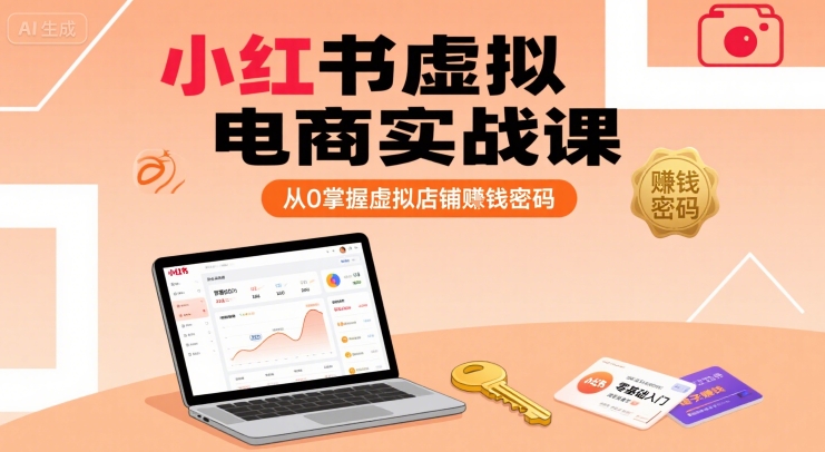 小红书虚拟电商实战课，从0掌握虚拟店铺賺钱密码白米粥资源网-汇集全网副业资源白米粥资源网