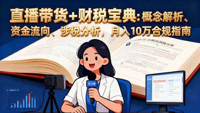 （16444期）直播带货+财税宝典：概念解析、资金流向、涉税分析，月入10万合规指南白米粥资源网-汇集全网副业资源白米粥资源网