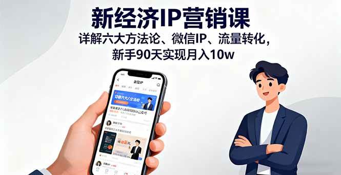 （16194期）新经济IP营销课：详解六大方法论、微信IP、流量转化，新手90天实现月入10w白米粥资源网-汇集全网副业资源白米粥资源网