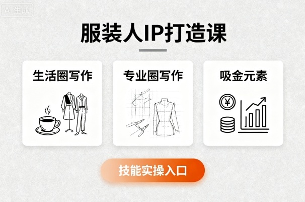 服装人IP打造课，文案创富+生活圈写作+专业圈写作+服装人专属+吸金元素+技能实操白米粥资源网-汇集全网副业资源白米粥资源网