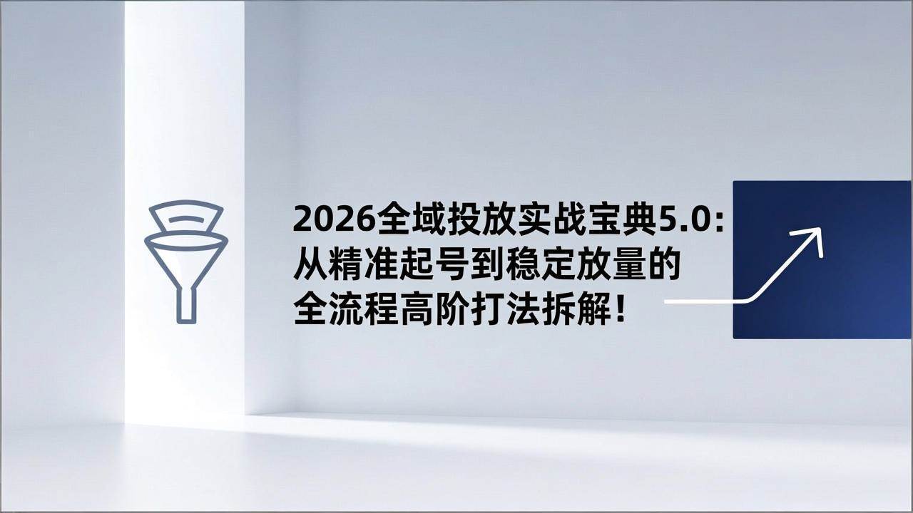 （17156期）2026全域投放实战宝典5.0：从精准起号到稳定放量的全流程高阶打法拆解！白米粥资源网-汇集全网副业资源白米粥资源网