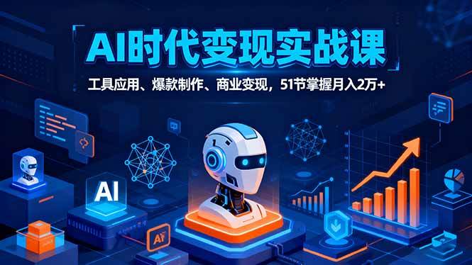 （16093期）AI时代全场景实战课，工具应用、爆款制作、商业变现，51节掌握月入2万+白米粥资源网-汇集全网副业资源白米粥资源网