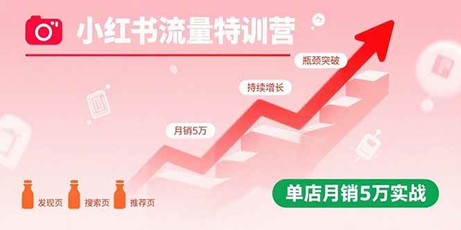 （15936期）小红书流量特训营：突破流量瓶颈，实现店铺持续增长，单店月销5万实战白米粥资源网-汇集全网副业资源白米粥资源网
