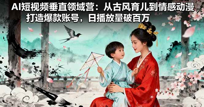 （16195期）AI短视频垂直领域营：从古风育儿到情感动漫，打造爆款账号,日播放量破百万白米粥资源网-汇集全网副业资源白米粥资源网