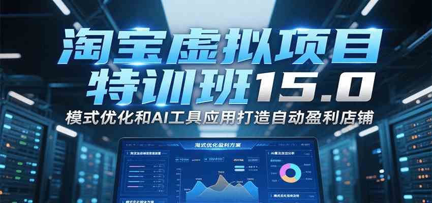 淘宝虚拟项目特训班15.0，模式优化和AI工具应用打造自动盈利店铺白米粥资源网-汇集全网副业资源白米粥资源网