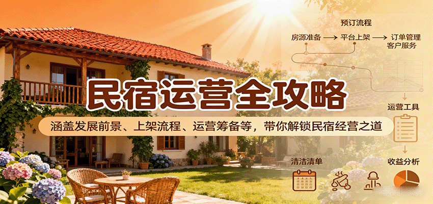 民宿运营全攻略：涵盖发展前景、上架流程、运营筹备等，带你解锁民宿经营之道白米粥资源网-汇集全网副业资源白米粥资源网