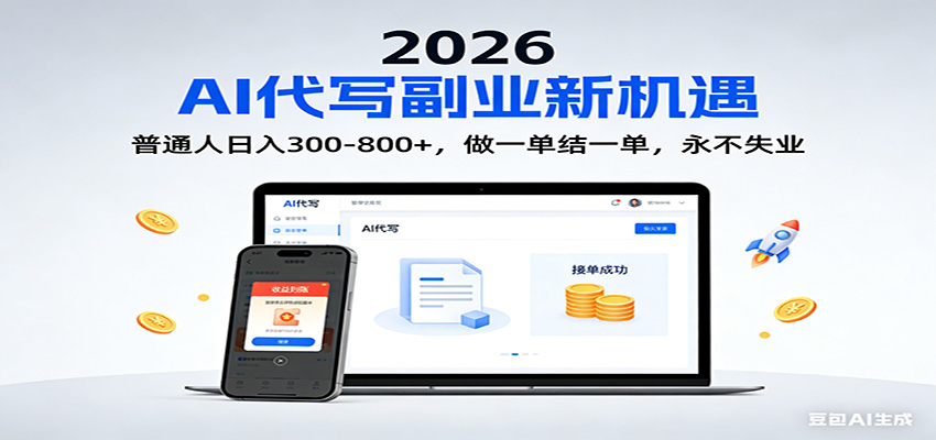 2026 副业首选！AI 代写日入 300-800，普通人0门槛，做一单结一单！白米粥资源网-汇集全网副业资源白米粥资源网