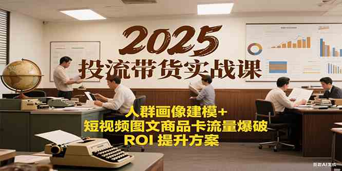 2025投流带货实战课：人群画像建模+短视频图文商品卡流量爆破ROI提升方案白米粥资源网-汇集全网副业资源白米粥资源网