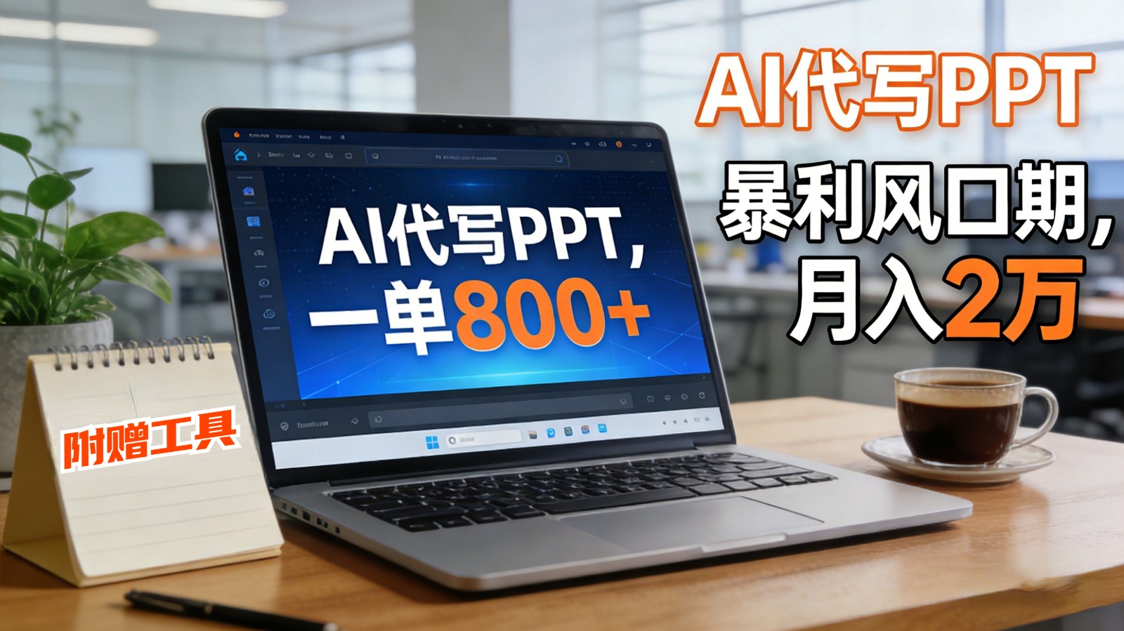 AI 代写做 PPT！一单狂赚 800+，风口期月入 2 万（工具 + 提示词直接送）白米粥资源网-汇集全网副业资源白米粥资源网