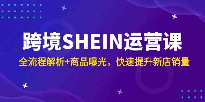 跨境SHEIN运营课，全流程解析+商品曝光，快速提升新店销量白米粥资源网-汇集全网副业资源白米粥资源网