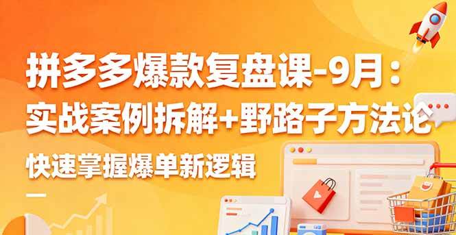 （16176期）拼多多爆款复盘课-9月：实战案例拆解+野路子方法论，快速掌握爆单新逻辑白米粥资源网-汇集全网副业资源白米粥资源网