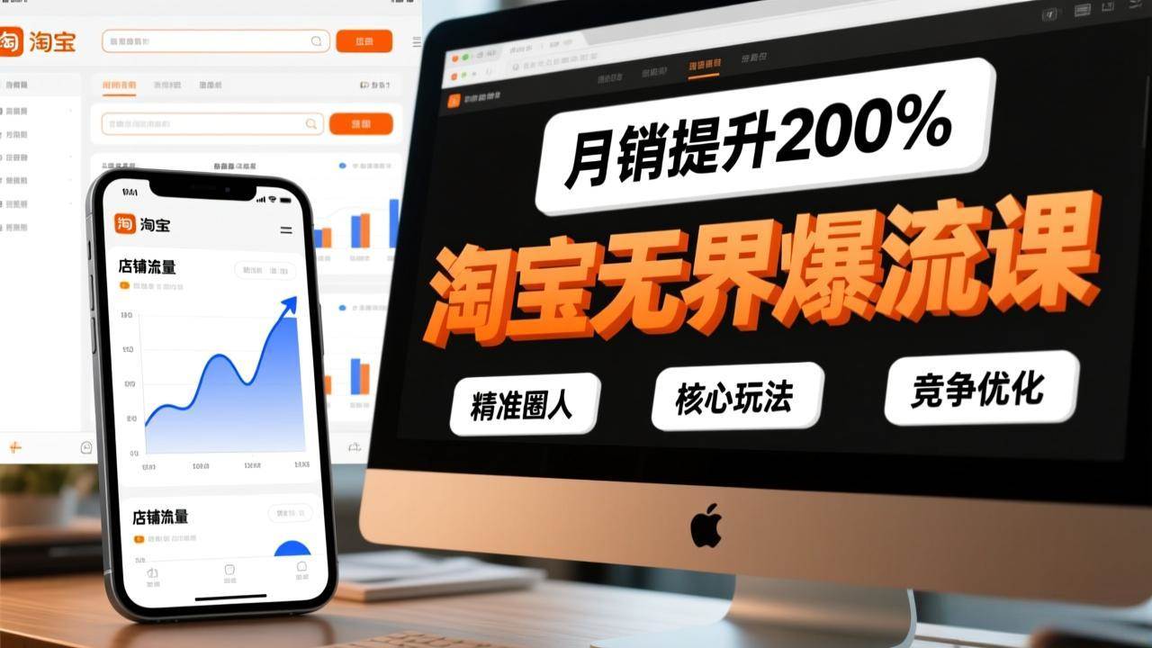（17132期）淘宝无界爆流课，精准圈人、核心玩法、竞争优化，快速引爆店铺流量，月销提升200%白米粥资源网-汇集全网副业资源白米粥资源网
