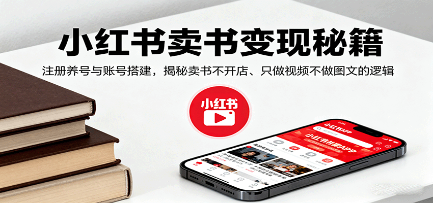 小红书卖书变现秘籍,注册养号与账号搭建,揭秘卖书不开店、只做视频不做图文的逻辑白米粥资源网-汇集全网副业资源白米粥资源网