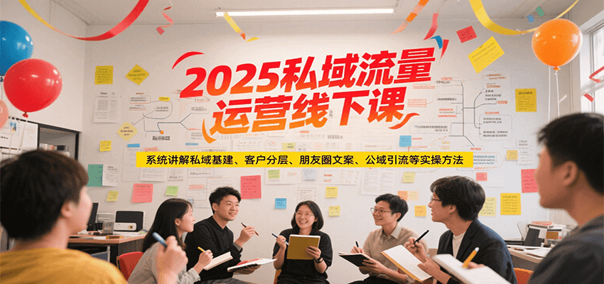 2025私域流量运营线下课，系统讲解私域基建/客户分层/朋友圈文案/公域引流等实操方法白米粥资源网-汇集全网副业资源白米粥资源网