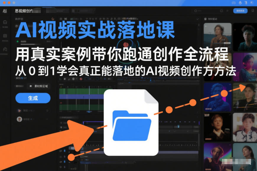 AI视频实战落地课,用真实案例带你跑通创作全流程,从0到1学会真正能落地的AI视频创作方法白米粥资源网-汇集全网副业资源白米粥资源网
