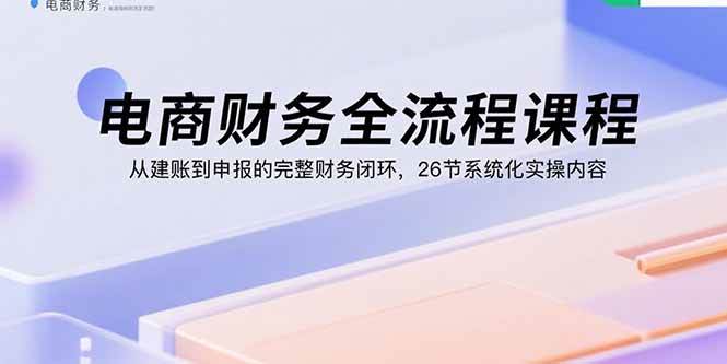 （15893期）电商财务全流程课程：从建账到申报的完整财务闭环，26节系统化实操内容白米粥资源网-汇集全网副业资源白米粥资源网