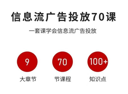 信息流广告投放实战70课，一套课学会信息流广告投放，迄今为止，最系统化教程白米粥资源网-汇集全网副业资源白米粥资源网