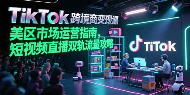 （15344期）TikTok跨境电商变现课，美区市场运营指南，短视频直播双轨流量攻略白米粥资源网-汇集全网副业资源白米粥资源网