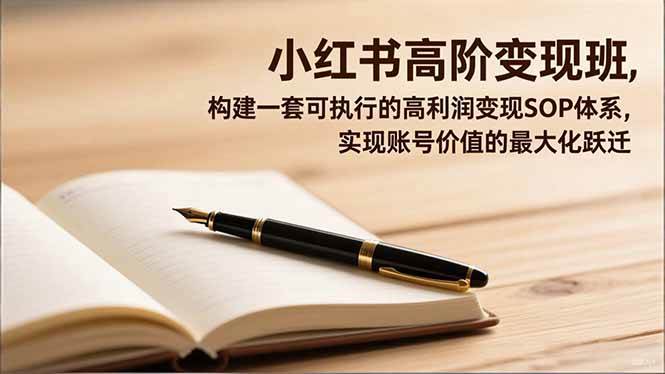 （16633期）小红书高阶变现班，构建一套可执行的高利润变现SOP体系，实现账号价值的最大化跃迁白米粥资源网-汇集全网副业资源白米粥资源网