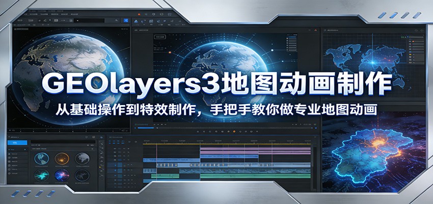 GEOlayers3地图动画制作：从基础操作到特效制作，手把手教你做专业地图动画白米粥资源网-汇集全网副业资源白米粥资源网