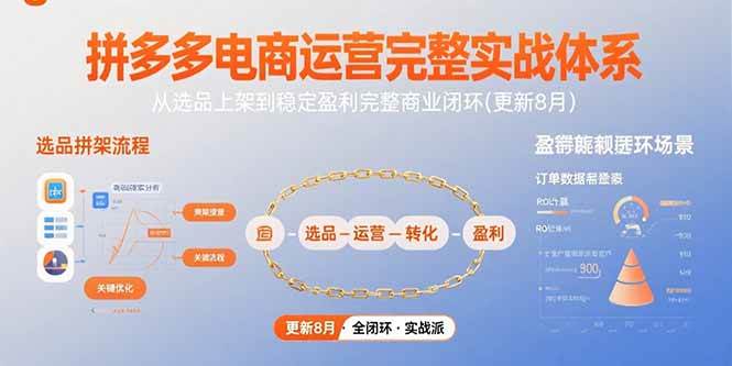 （15579期）拼多多电商运营完整实战体系，从选品上架到稳定盈利完整商业闭环(更新8月)白米粥资源网-汇集全网副业资源白米粥资源网