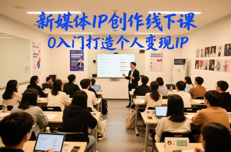 新媒体IP创作线下课，0入门打造个人变现IP白米粥资源网-汇集全网副业资源白米粥资源网
