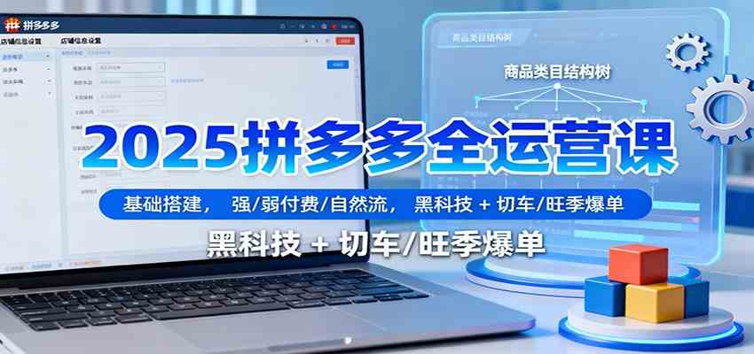 2025拼多多全运营课：基础搭建，强/弱付费/自然流，黑科技 + 切车/旺季爆单白米粥资源网-汇集全网副业资源白米粥资源网